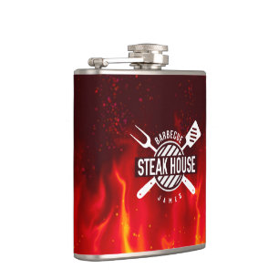 Petaca Fiery BBQ Flask — Estilo de steak House Personaliz
