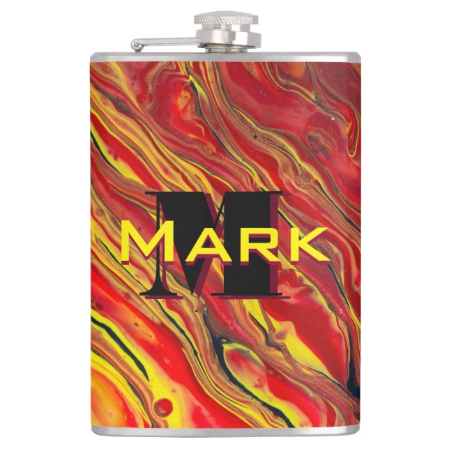 Petaca Fiery Red Acrylic Flow Art (Anverso)