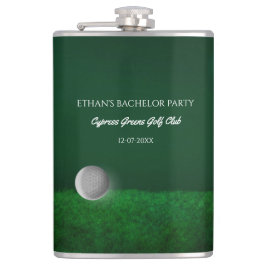 Petaca Fiesta de Bachelor de Golf - pelota de golf y verd