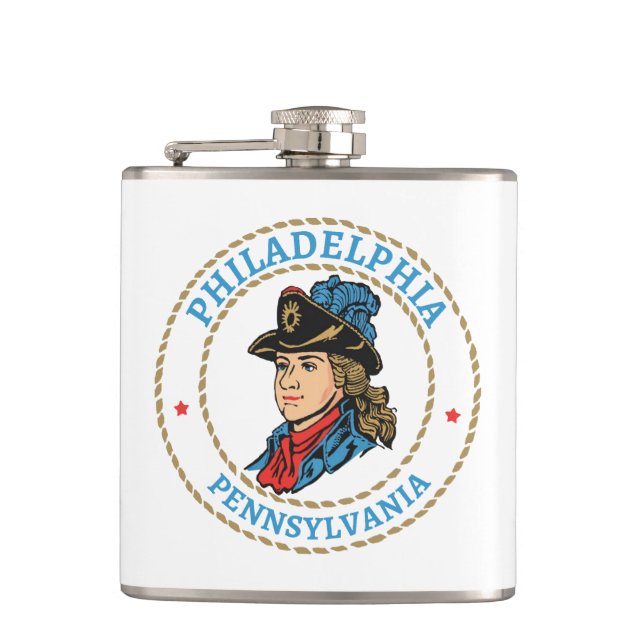 Petaca Filadelfia Pennsylvania Colonial (Anverso)