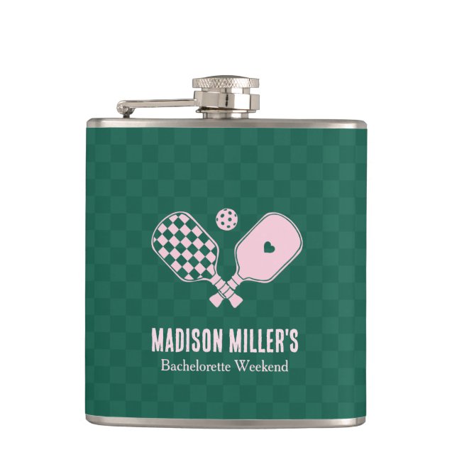 Petaca Fin de semana de soltera con Pickleball moderno y  (Anverso)