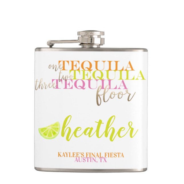 Petaca Final Fiesta Favor Tequila Bachelorette Party (Anverso)