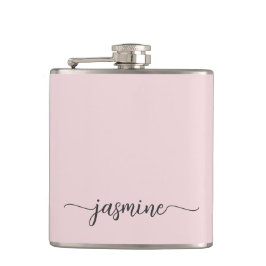 Petaca Firma de nombre monograma femenino de rosa simple