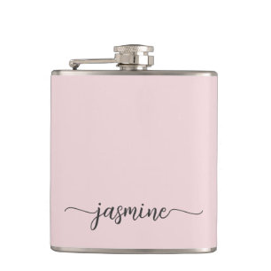 Petaca Firma de nombre monograma femenino de rosa simple