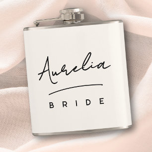 Petaca Firma personalizada Bachelorette marfileña blanca