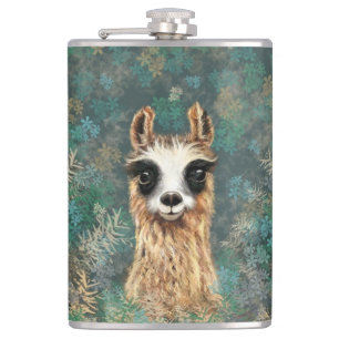 Petaca Flamante gracioso con llama curiosa