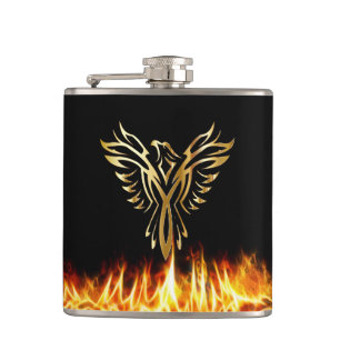 Petaca Flamas Black Gold Phoenix de 6 oz.