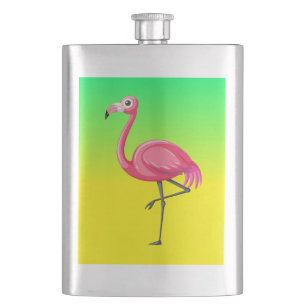 Petaca Flamenco Rosa en Estilo de Dibujos Animados