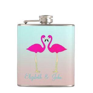 Petaca Flamencos rosados adorables enamorados-Personaliza