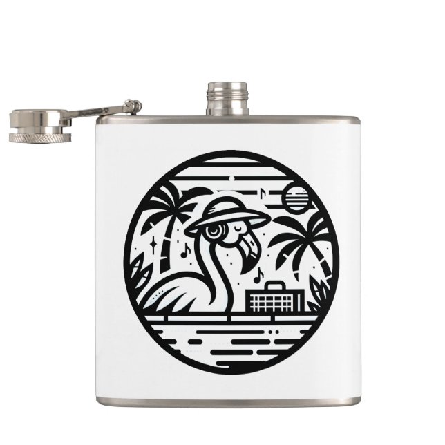 Petaca Flamingo Escuchando música - Tropical Chill Vibes (Abierto)