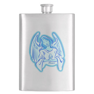 Petaca Flask Angel de paz azul
