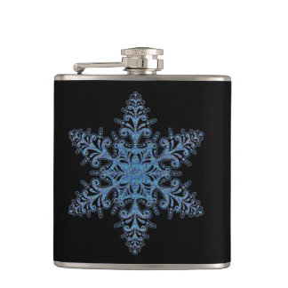 Petaca Flask Blue Snowflake