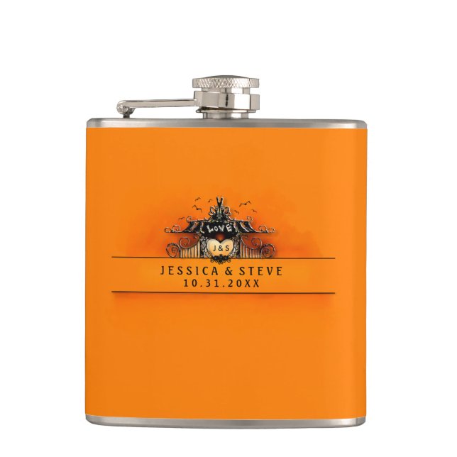 Petaca Flask boda - Amor de Halloween (Anverso)