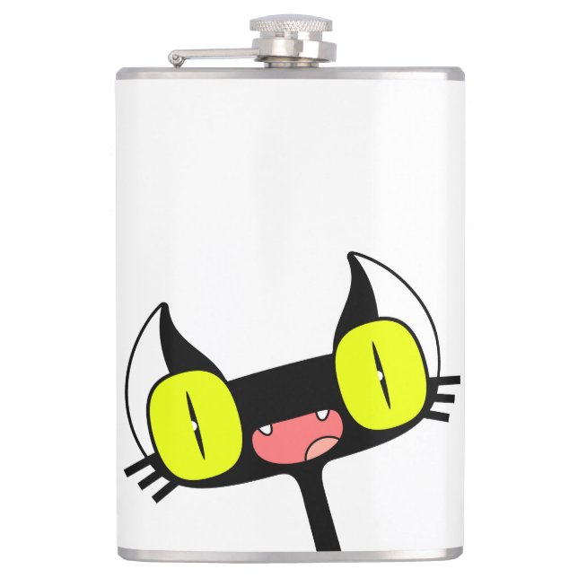 Petaca Flask con un gatito gracioso (Anverso)