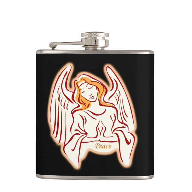Petaca Flask de ángel de la paz (Anverso)