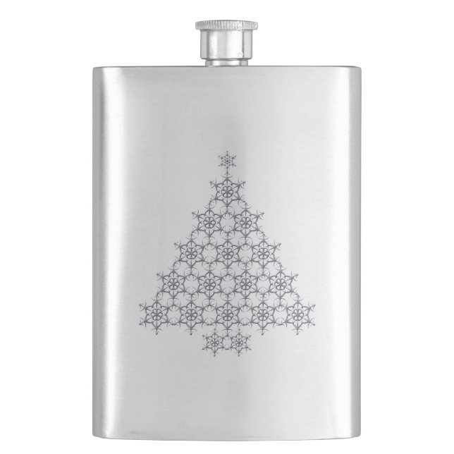Petaca Flask de árbol de navidad de copo de nieve (Anverso)