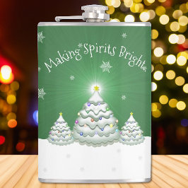 Petaca Flask de árbol de Navidad verde