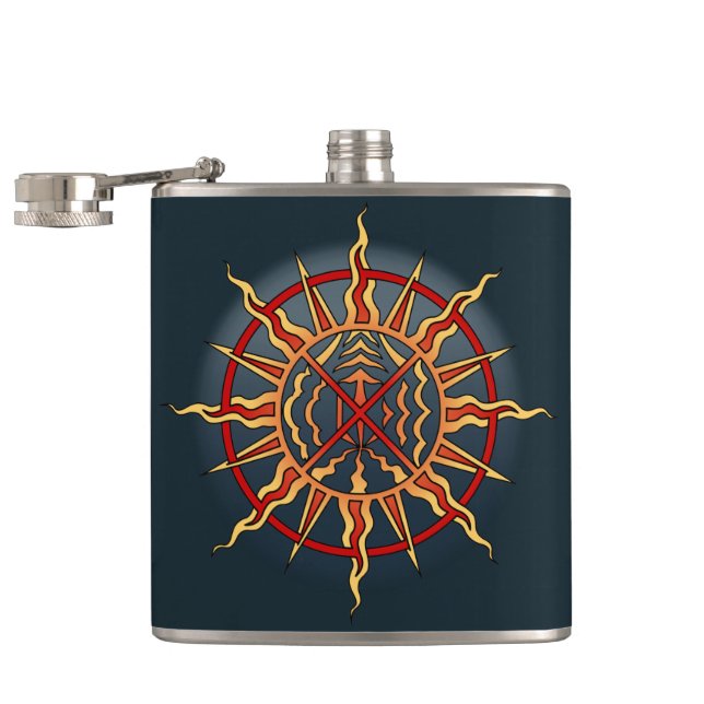 Petaca Flask de arte nativo Espíritu nativo Flask Regalos (Abierto)