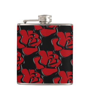 Petaca Flask de arte pop rojo y negro