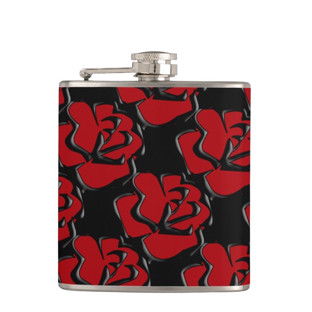 Petaca Flask de arte pop rojo y negro (Anverso)