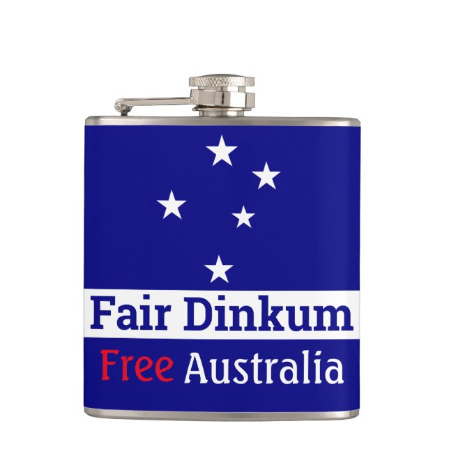 Petaca Flask de Australia libre de dinkum justo (Anverso)