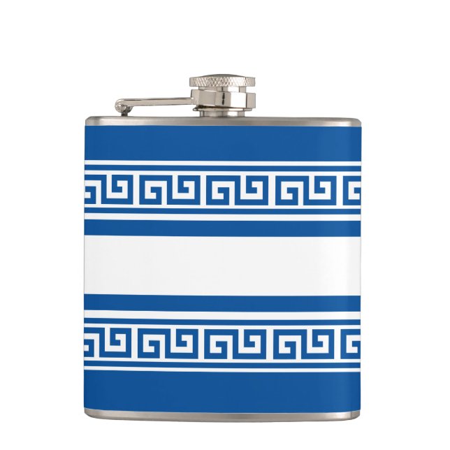 Petaca Flask de clave griega azul (Anverso)