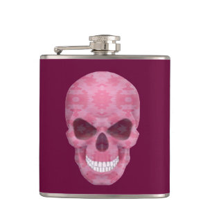 Petaca Flask de cráneo de camuflaje rosa