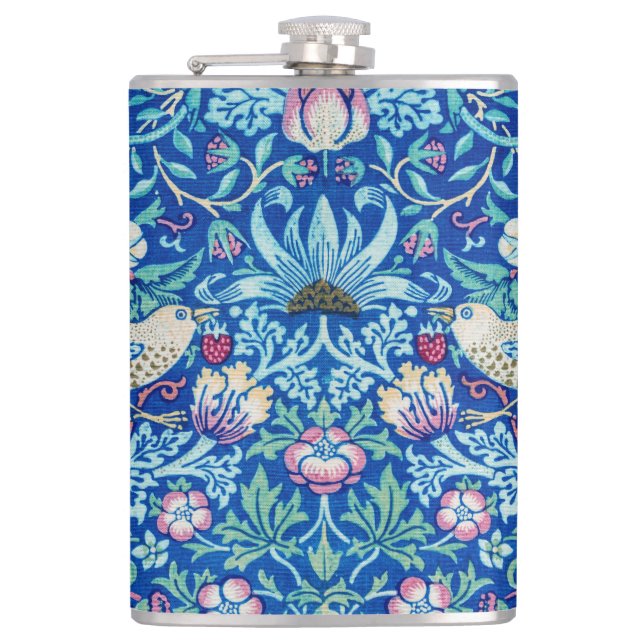 Petaca Flask de fresa Thief Blue, William Morris (Anverso)