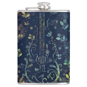 Petaca Flask de guitarra floral