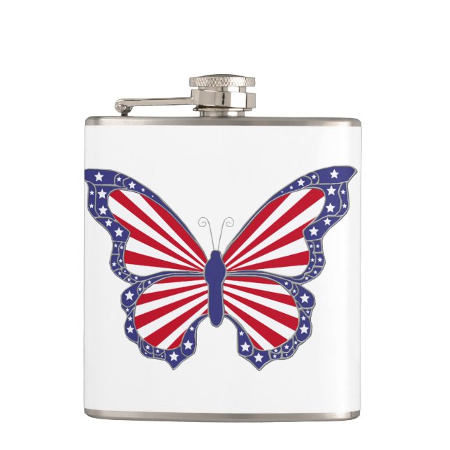 Petaca Flask de mariposa patriótica (Anverso)