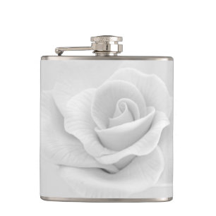 Petaca Flask de rosa blanca