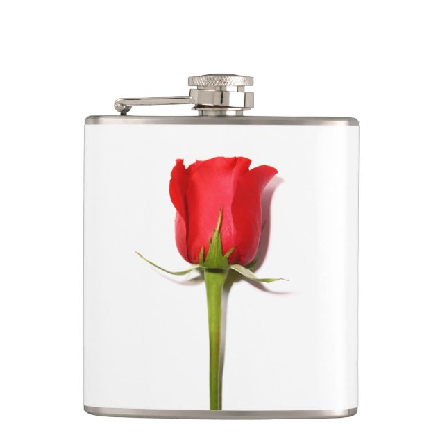 Petaca Flask de rosa roja (Anverso)