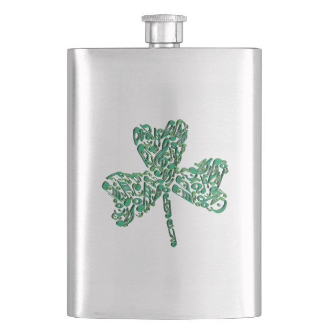 Petaca Flask de Shamrock Music Notes (Anverso)