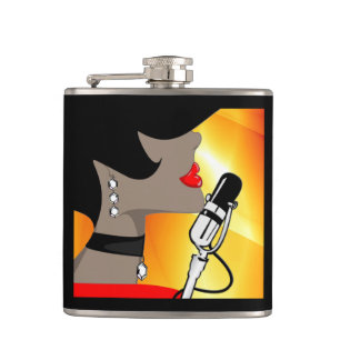 Petaca Flask de tema musical, cantante afroamericano, Nig