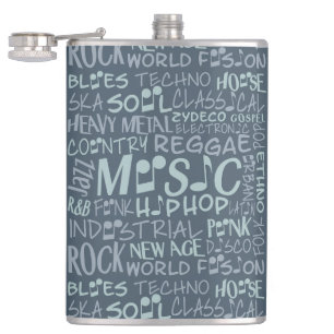 Petaca Flask de Word Collage de géneros de música