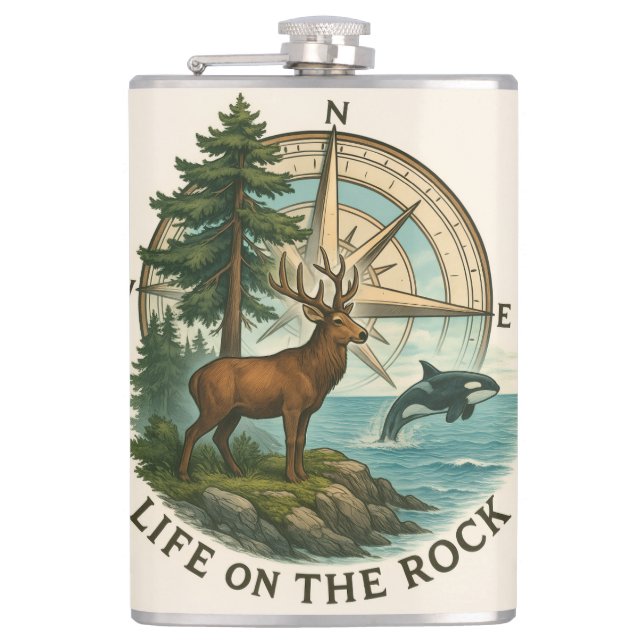 Petaca Flask - La vida en la roca (Anverso)