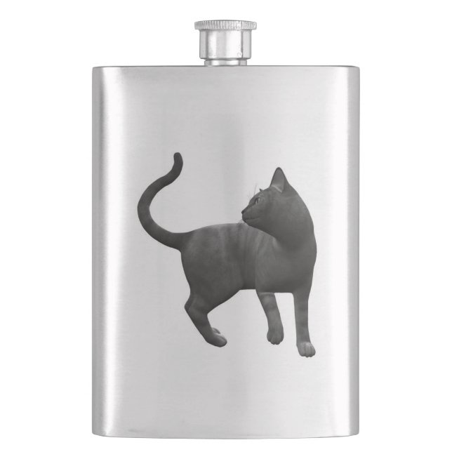 Petaca Flask para gato negro (Anverso)