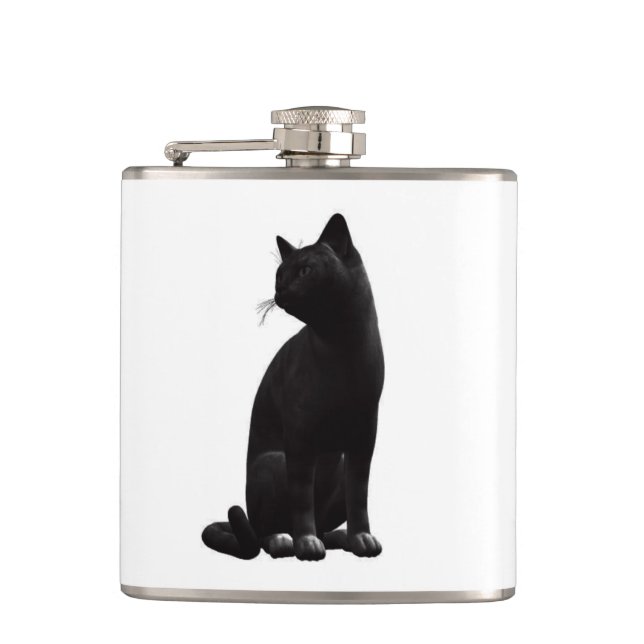 Petaca Flask para gato negro (Anverso)