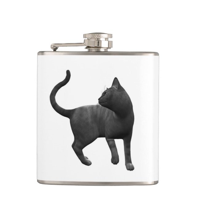 Petaca Flask para gato negro (Anverso)