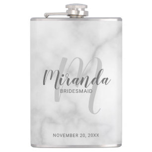 Petaca Flask personalizada de Bridesmaid con guión modern