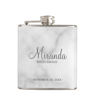 Petaca Flask personalizada de Bridesmaid con guión modern