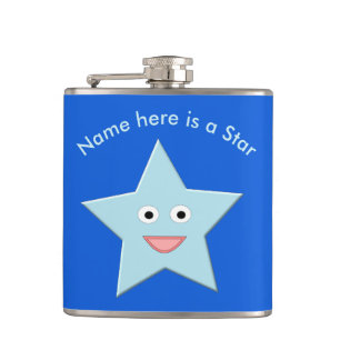 Petaca Flask Personalizado estrella de la celebración azu