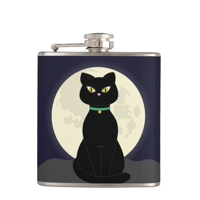 PETACA FLASKS BLACK CAT MOONLIGHT (Anverso)