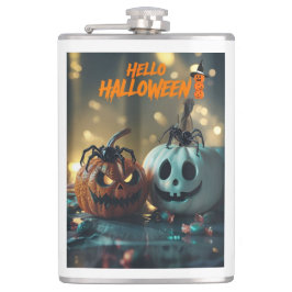 Petaca Flasques avec vinyle citrouille hello halloween