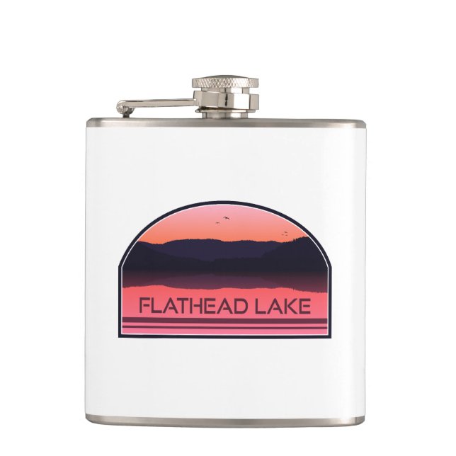 Petaca Flathead Lake Montana Red Sunrise (Anverso)
