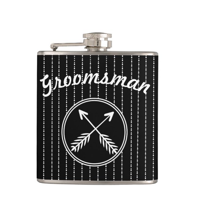Petaca Flechas cruzadas del Groomsman Cualquier máscara d (Anverso)