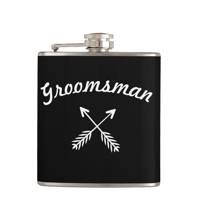 Petaca Flechas cruzadas del Groomsman Cualquier máscara d (Anverso)