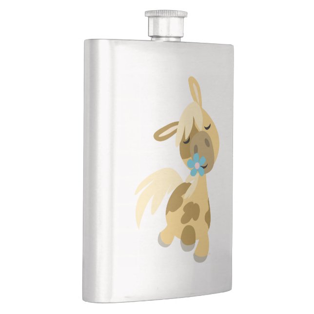 Petaca Flor azul y Personalizado suave Pony Classic Flask (Derecha)