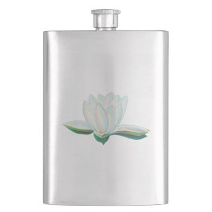 Petaca Flor blanco Lotus que muestra colores luminosos