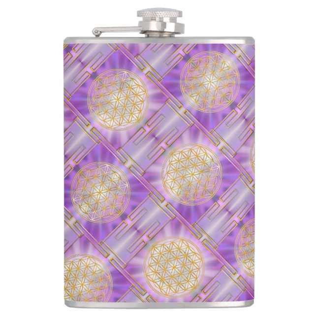 Petaca FLOR DE LA VIDA - Patrón continuo Yantra (Anverso)